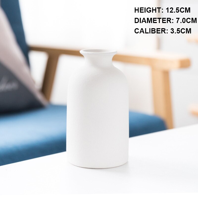 Simple Ceramic Vases Retro Frosted Ceramic Decoration Home Furnishing Nordic Retro Pastoral Vase Crafts: H