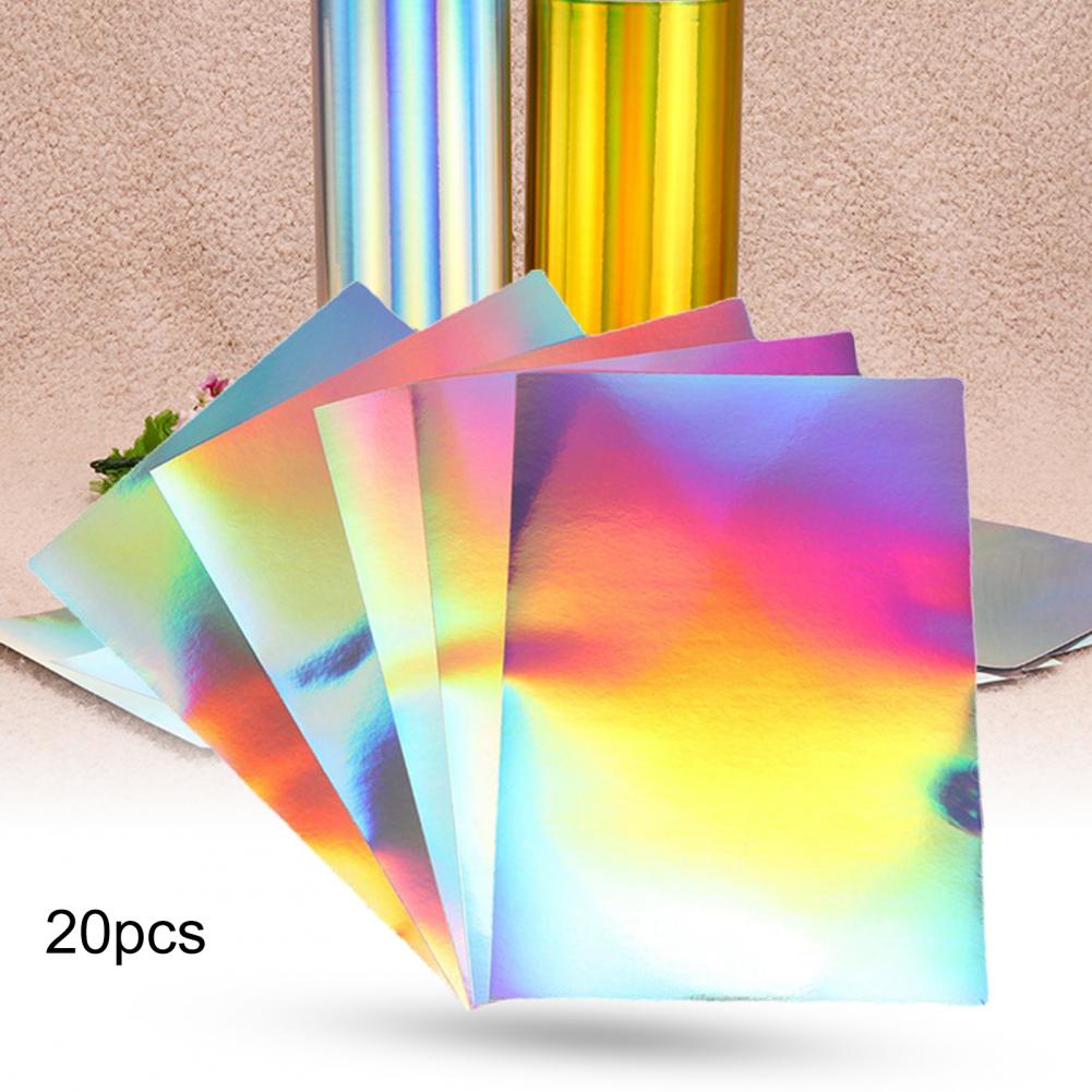 20pcs Holographic Stickers Self Adhesive Waterproof Paper Printable No Odor Sparkling Holographic Premium Sticker for Office