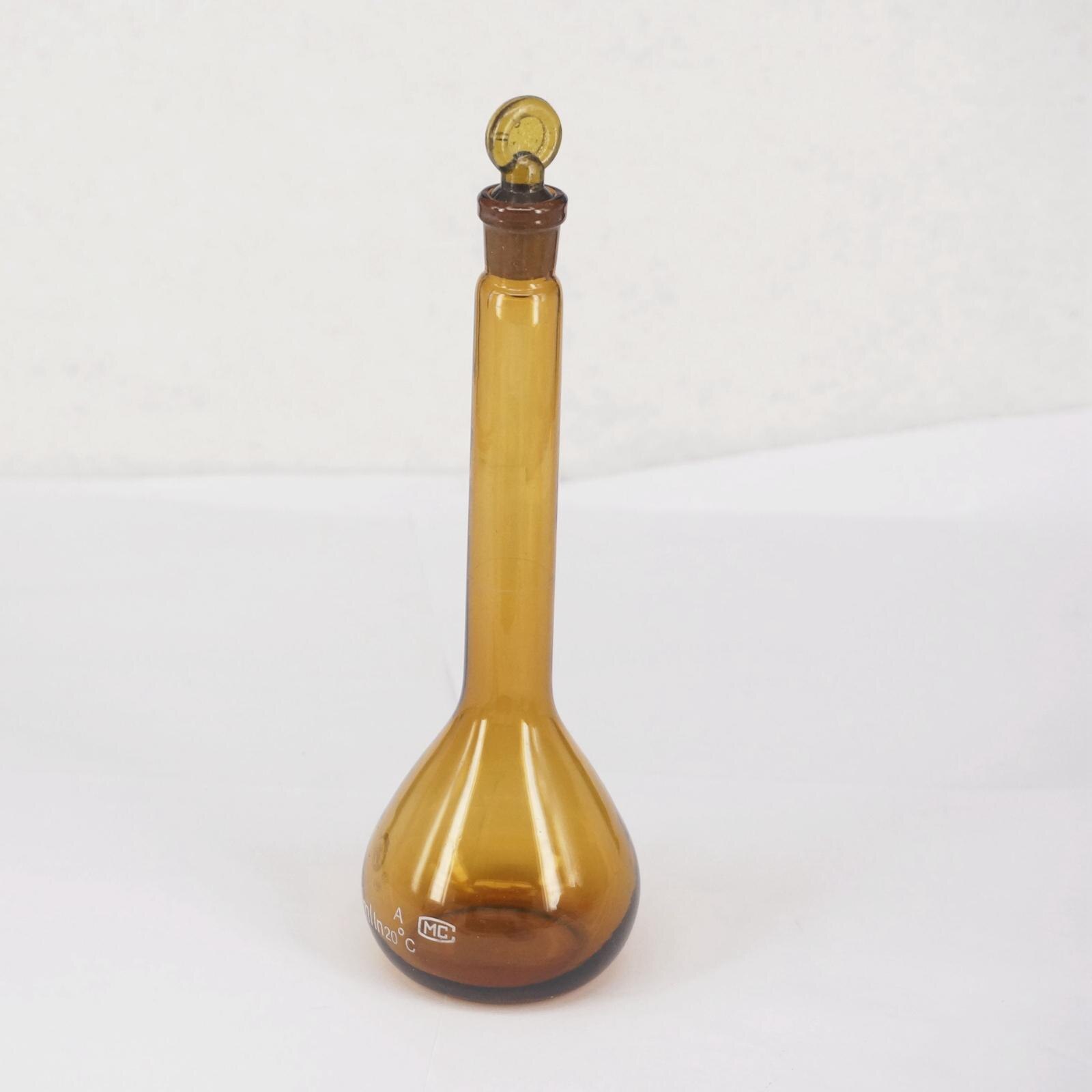 100ml Graduated Labrotary Brown Glass Liquid Volumetric Flask with Glass Stopper