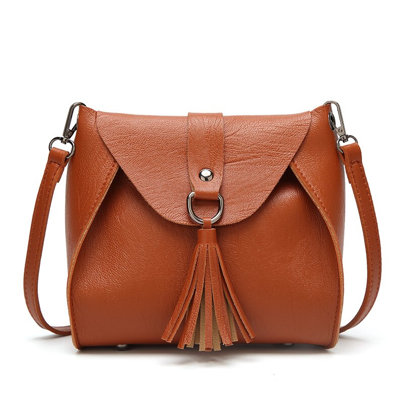 Damestas leren messengertas casual dames schoudertas crossbody tas dames handtas zwarte bolsa feminina damestas: Bruin