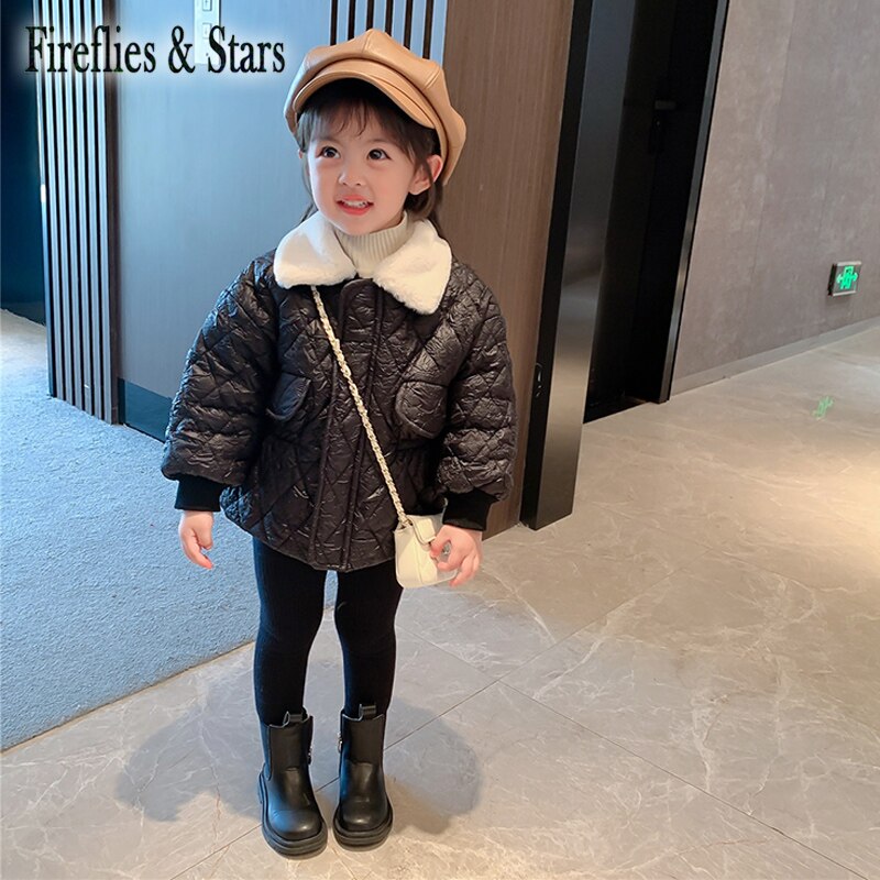 Winter Herfst Meisjes Jas Baby Jas Kinderen Uitloper Kinderen Parka Kleding Katoen Gevoerde Elastische Taille Geplooide Stof 2 Om 9 jr