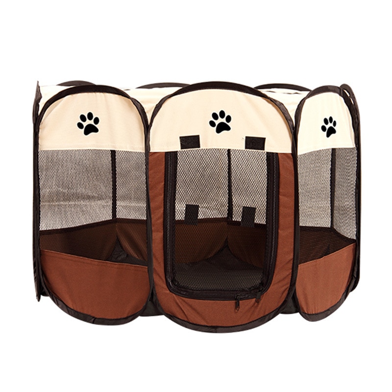 Casetas exteriores portátiles, vallas para mascotas, carpa, casas pequeñas, grandes, perros, gatos, parque infantil plegable, jaula interior para cachorros, caja de: brown / 74x43cm