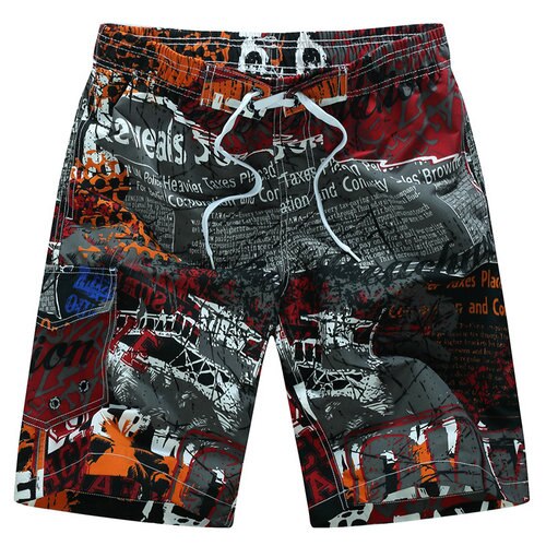 Pantalones cortos de secado rápido para hombre, Shorts de playa transpirables con bolsillo, para Crossfit, surf, natación, deporte acuático, en la piscina: Rojo / XXXL