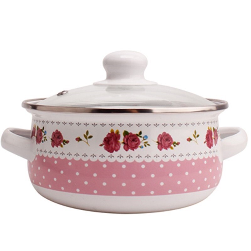 Pink Kitchen Soup Pot Cooking Food Prefered Small Ramen Stock Pot Noodle Cute Glass Lid Pote Mantimentos Pot Groceries OB50DG: 14cm Style 6