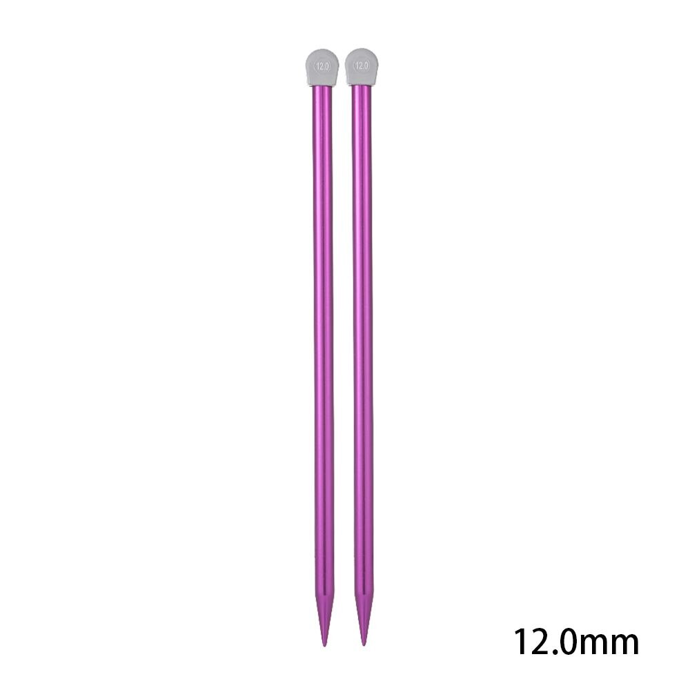 2Pcs/Set 35CM 2.0-12MM Single Pointed Knitting Needles Aluminum Straight Pins Sweater Scarf Weaving Tool Sewing Accessories: 12.0mm