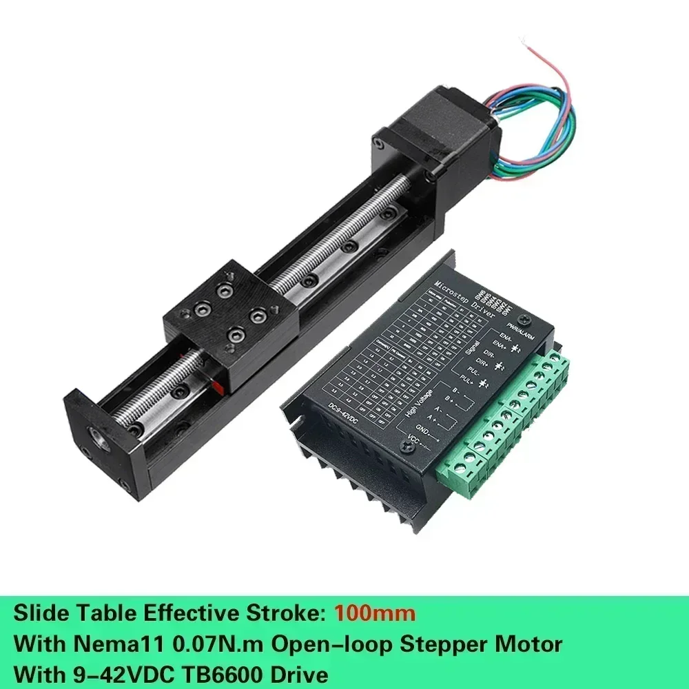 XYZ Axis Motorized Slide Table T-type Linear Guide Rail Stage CNC Mini Sliding Table Motor Drive Kit Electric Linear locking: Blue