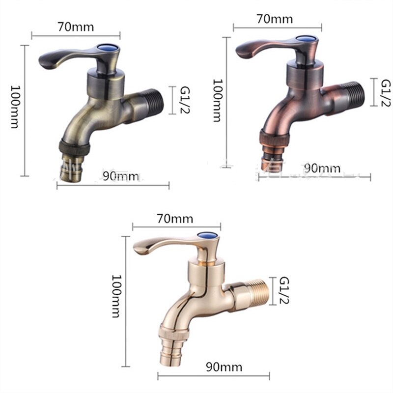 Antieke Gesneden Muur Mount Zinklegering Antiek Brons Bibcock Waterbesparende Decoratieve Outdoor Tuin Mop Kranen Torneira Parede