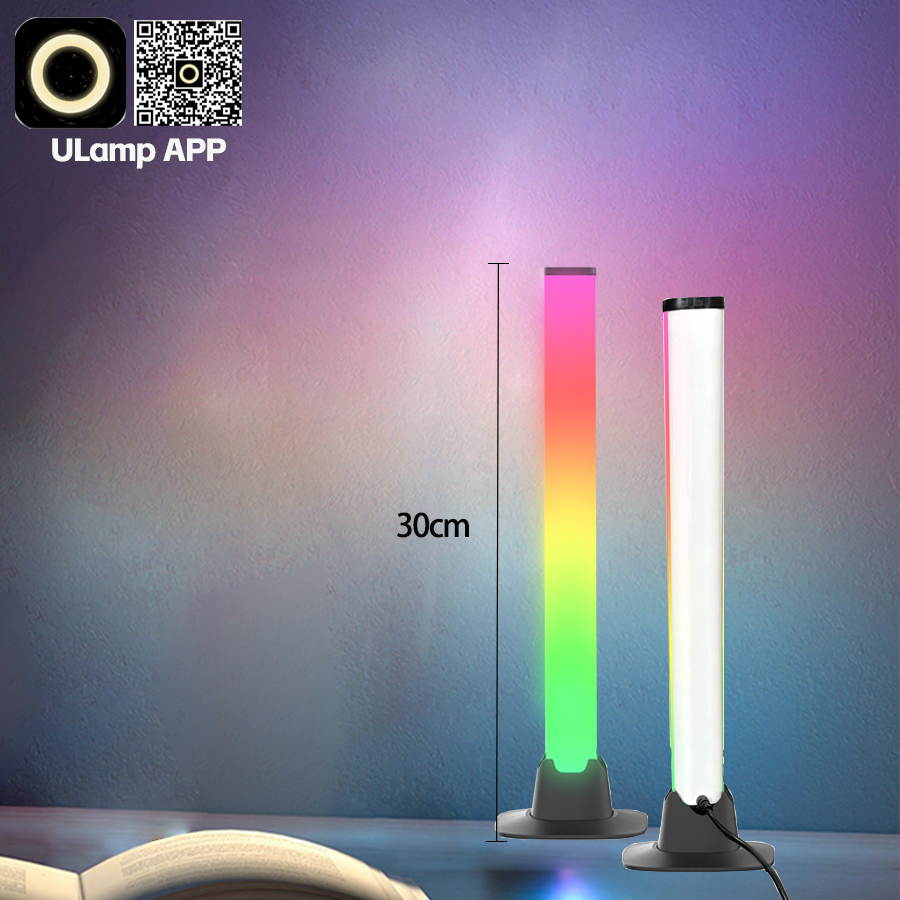 Lampa biurkowa Bluetooth RGB robić nauki/czytania/pracy/gier Bluetooth nastrojowe oświetlenie lampki nocne ochrona oczu światło bar: Brązowy