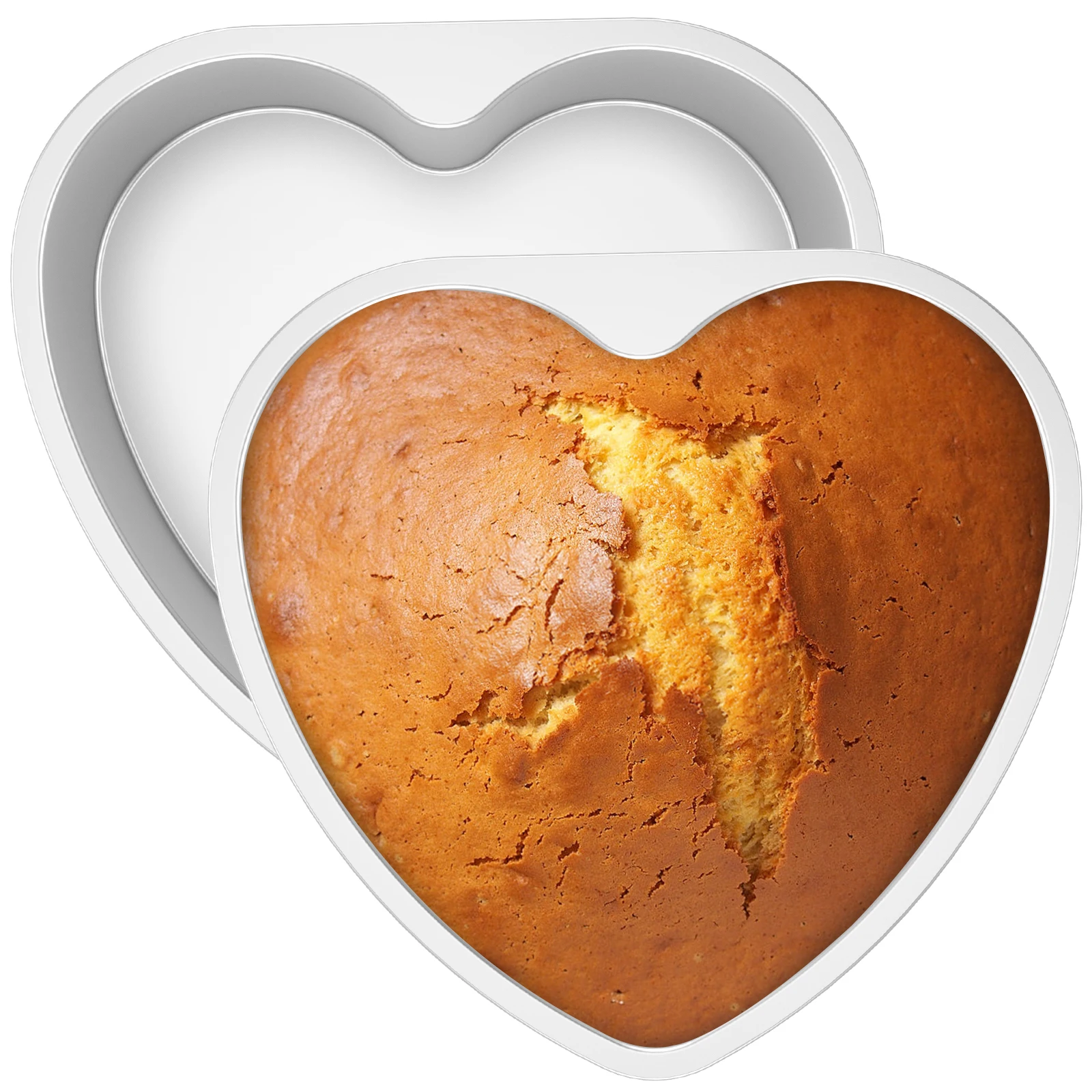 2 stk hjerteformet legering chiffon kake toast brødpanne 10 tommer hjerte kakeform gjør-det-selv bakeverktøy bakemodell brødboks kakeform