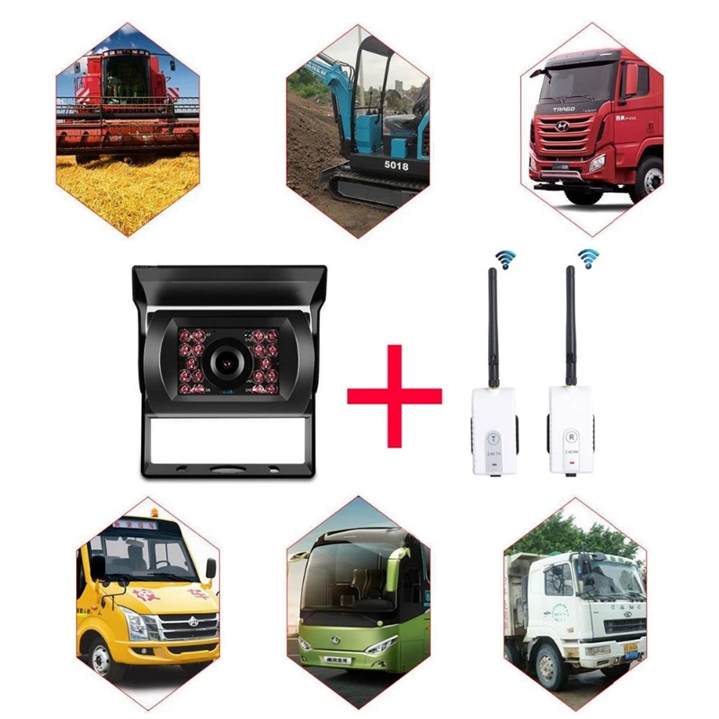 Auto Achteruitrijcamera 7 Stks IR LED Nacht Versie Auto Reverse Backup Camera Draadloze Rca Video Zender Ontvanger