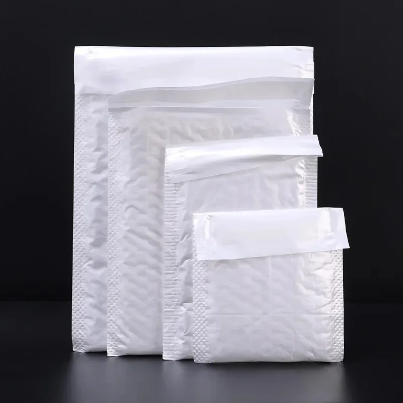 Boblemailers hvid polstret kuvert til emballage, forsendelse, selvlukkende poser, boblekuvert