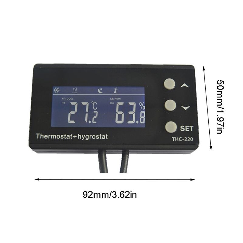 1Set Thermostat Socket Temperature Humidity Regulator for Greenhouse Incubator U90A