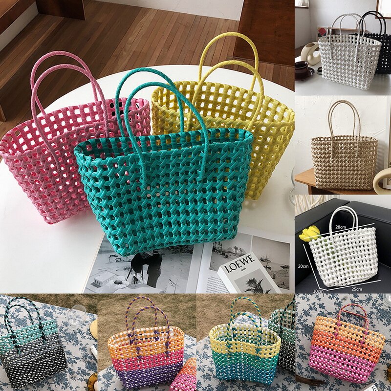 Sommer Tasche Frauen Neue Hand Gewebt Bote Tasche Hand Einzigen Schulter Tasche Hohl Gemüse Korb lässig Reise Strand tasche
