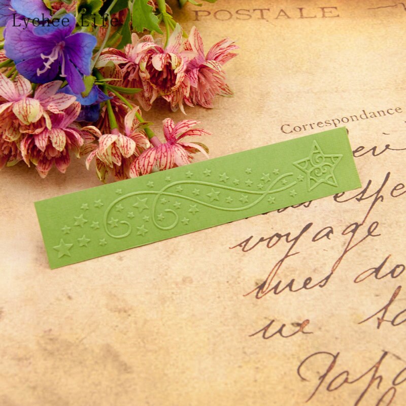 Lychee Life Star Pattern Plastic Embossing Folder For Card Scrapbooking Photo Album Paper Making Craft Template Stencils