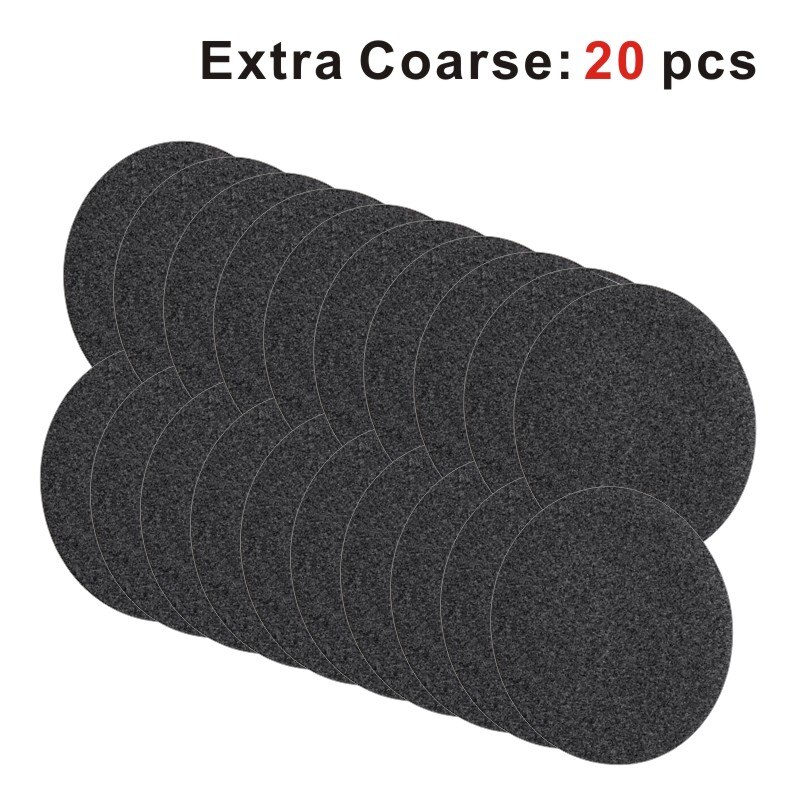 Electric Pedicure Tools Foot Care Tool Pedicura Velvet Smooth Machine Callus Remover Foot File for Foot Heel Skin Massage head: Coarse 20PC