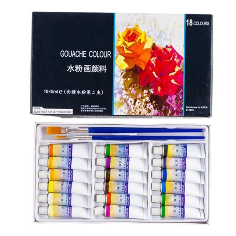 Juego de 12/18/24 colores de pintura de acuarela artística, tubos de 5ml de colores vivos para artistas y estudiantes: B
