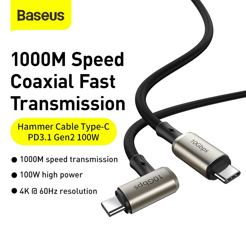 Baseus Pd 3.1 100W Usb Type C Naar Type C Kabel Quick Charge 4.0 Snelle Charger Cord Voor Macbook ipad Pro 4K @ 60Hz USB-C Type-C Kabel