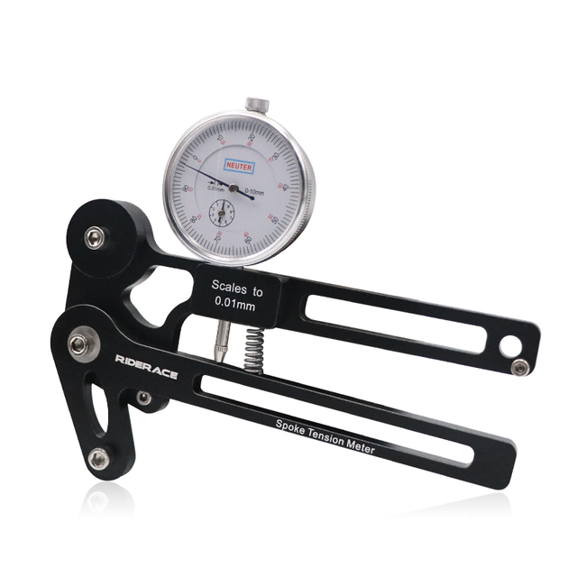 Medidor de tensión electrónico para bicicleta, comprobador de radios de rueda de bicicleta, indicador de alta precisión, tensiómetro estable y preciso, herramienta de reparación de MTB: Negro