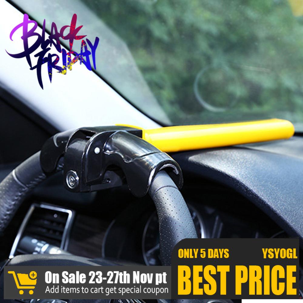 Universal Car Steering Wheel Lock with 2 Keys copper cylinder Anti-Theft Locking Fit for Van SUV Security Rotary T-Shaped Lock