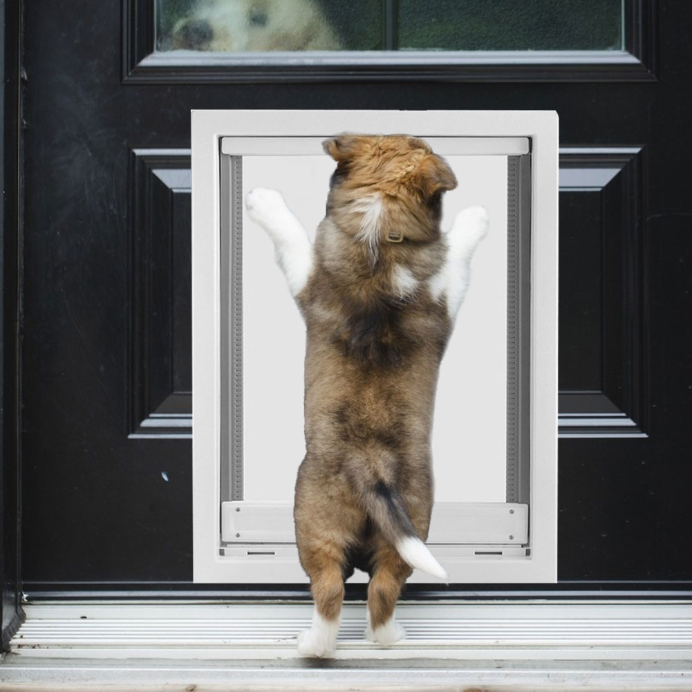 ABS Plastic Window Gate House Pet Free Flap Door Safe Magnetic Positioning Screen PVC Gate Tunnel Dogs Cats Outdoor