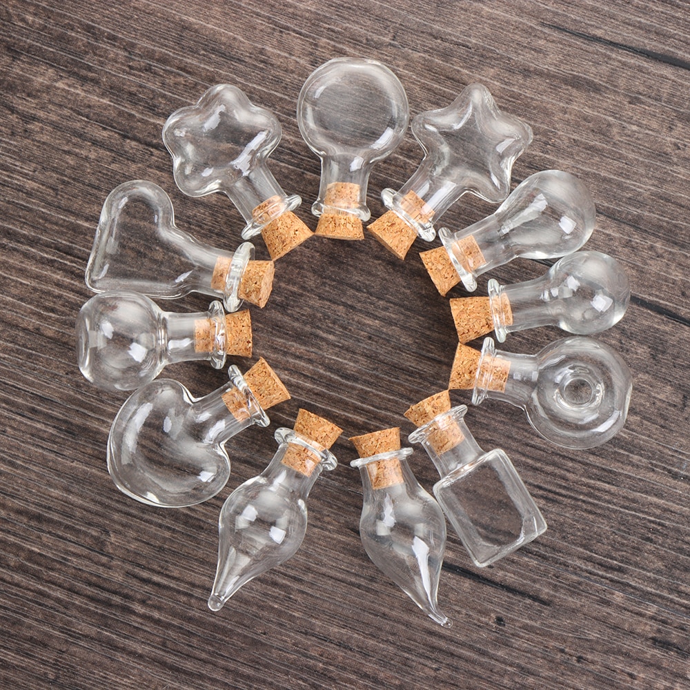5 Teile/satz Mini Glas Kork Flaschen Leere Sonde Gläser wünschen Flasche DIY Anhänger Korken Lagerung Fläschchen Hochzeit Hause Dekoration