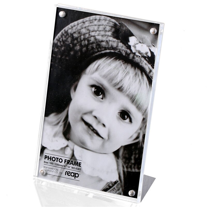 Reap Mag acrylic L-shape magnet desk sign holder card display stand table menu photo frame for store home restruant: 6363 100x150mm