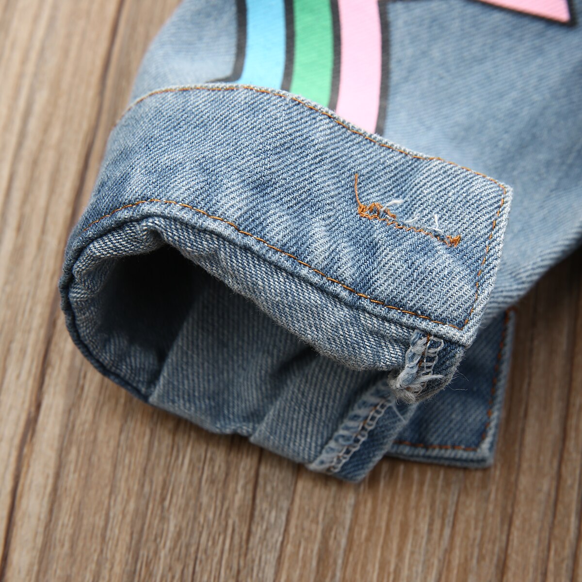 2019 del bambino di Autunno della Molla Dei Vestiti Del bambino Del bambino Dei Ragazzi per Bambini Giraffa Tessuto denim Pagliaccetto Arcobaleno Inverno Abiti A Maniche Lunghe Vestiti