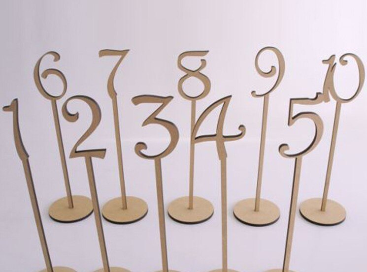1-40 bryllupsbord nummerholder rustik hessian bryllupsbord dekoration træ fest bord nummer tag stativ
