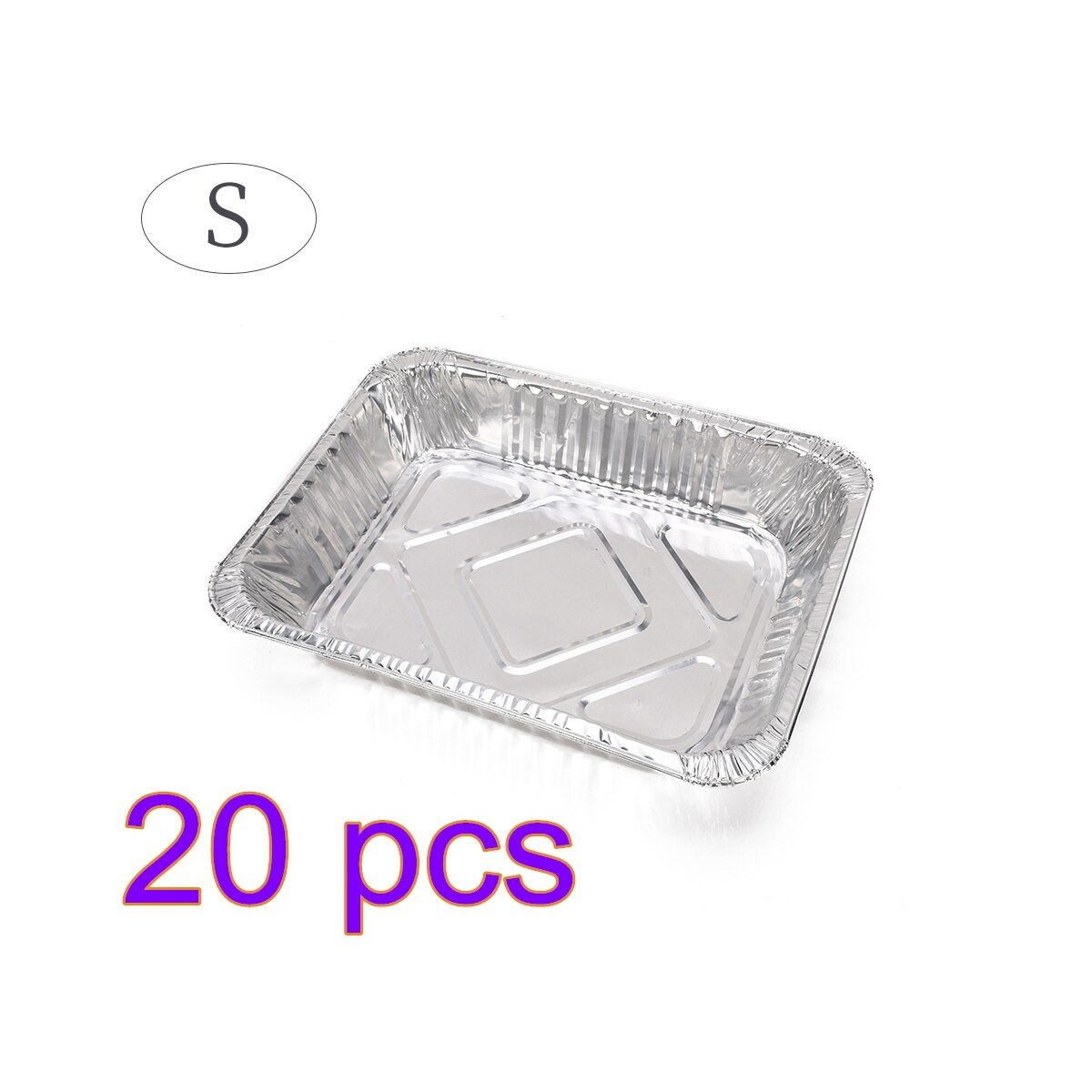 Bakblik barbecue doos rechthoekig aluminiumfolie lunchbox wegwerp fastfooddoos afhaalverpakkingsdoos huishoudelijk: 20 stuks
