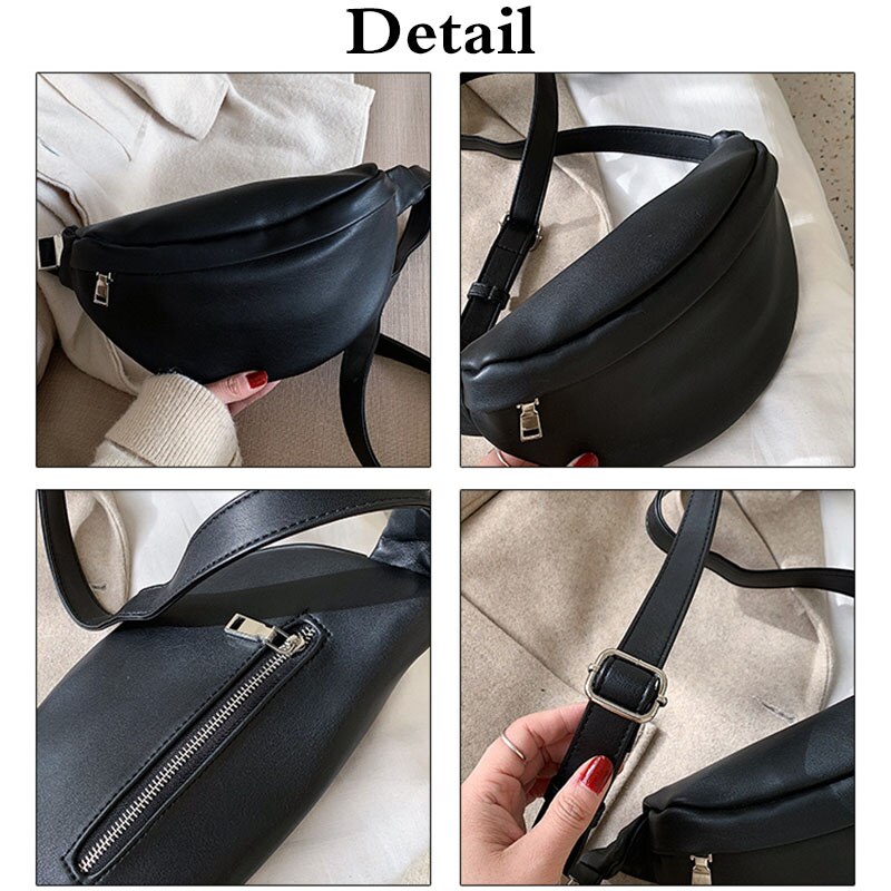 Casual Taille Tas Toevallige Vrouwen Borst Bag Schoudertassen Vrouwelijke Pu Lederen Riem Zakken Vrouwelijke Bolso Fanny Pack