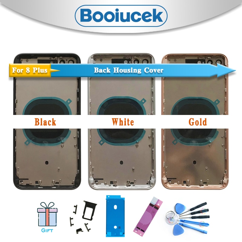 Voor Iphone 8 8G Of 8 Plus 8 Plus Behuizing Batterij Cover Deur Achter Chassis Frame Terug cover Glas + Batterij Sticker