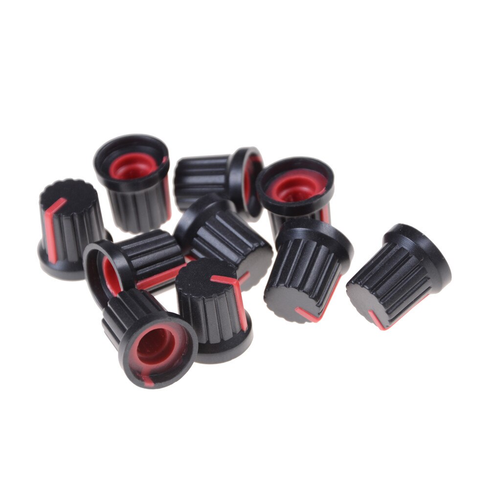 10Pcs Potentiometer Switch Knob Cap Hole Dia 6mm Volume Control Rotary Knob Cap: RD