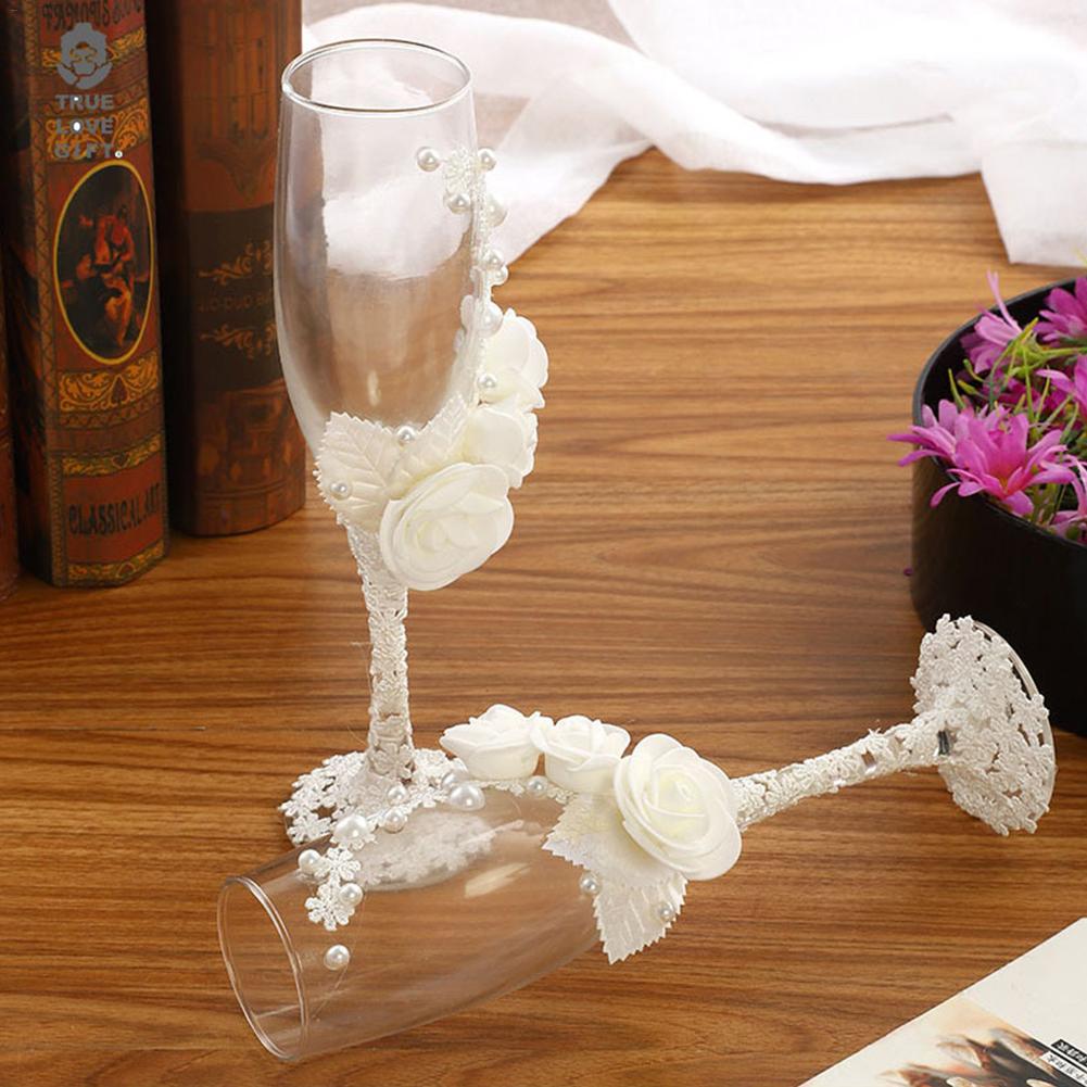 2pcs Wedding Champagne Glasses Bride Groom Wedding Toasting Glasses Drinking Glasses Engraved Heart Wine Glasses Wedding