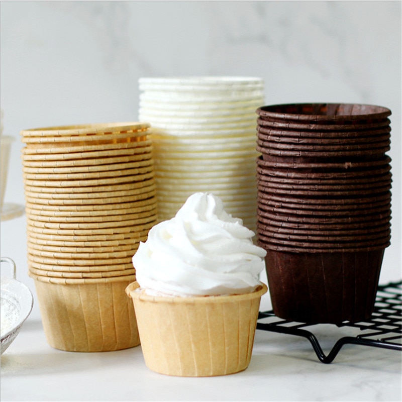 50 Stks/partij Vetvrij Baking Cups Muffin Cake Cupcake Liners Wrappers Gevallen Voor Wedding Party Verjaardag Bakvormen