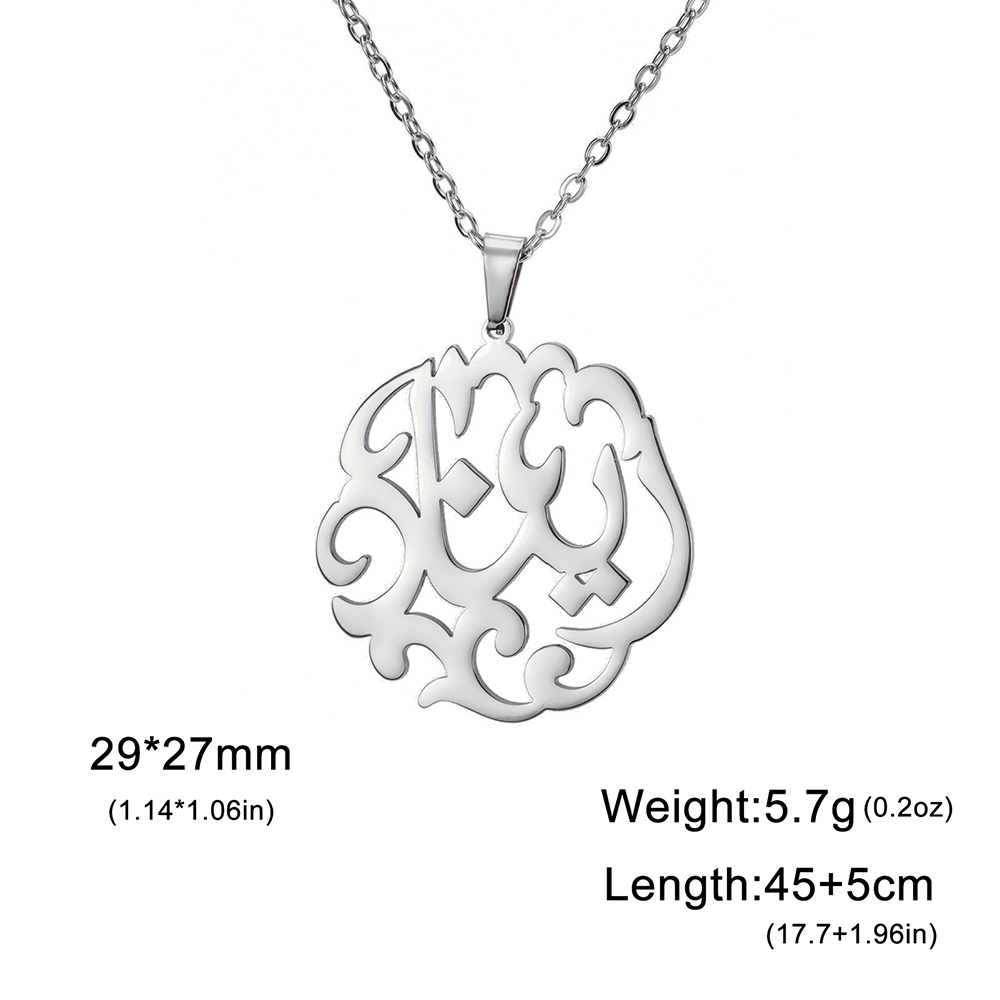 Dawapara Negen Punt Bahai Bahaism Ster Ketting Perzische Kalligrafie Farsi Parsi Hanger Roestvrij Stalen Sieraden: Goud / Silver Plated