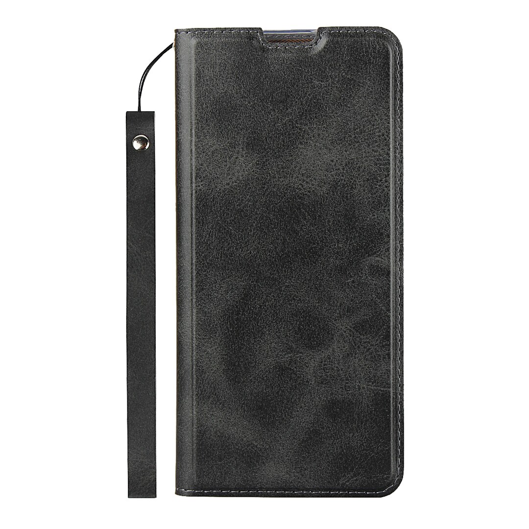 Étui pour samsung à rabat en cuir de supérieure Galaxy A51 A515F couverture d'adsorption magnétique Ultra-mince A51 étui d'affaires + 1 lanière: GSXNW Black / Case add Glass Film