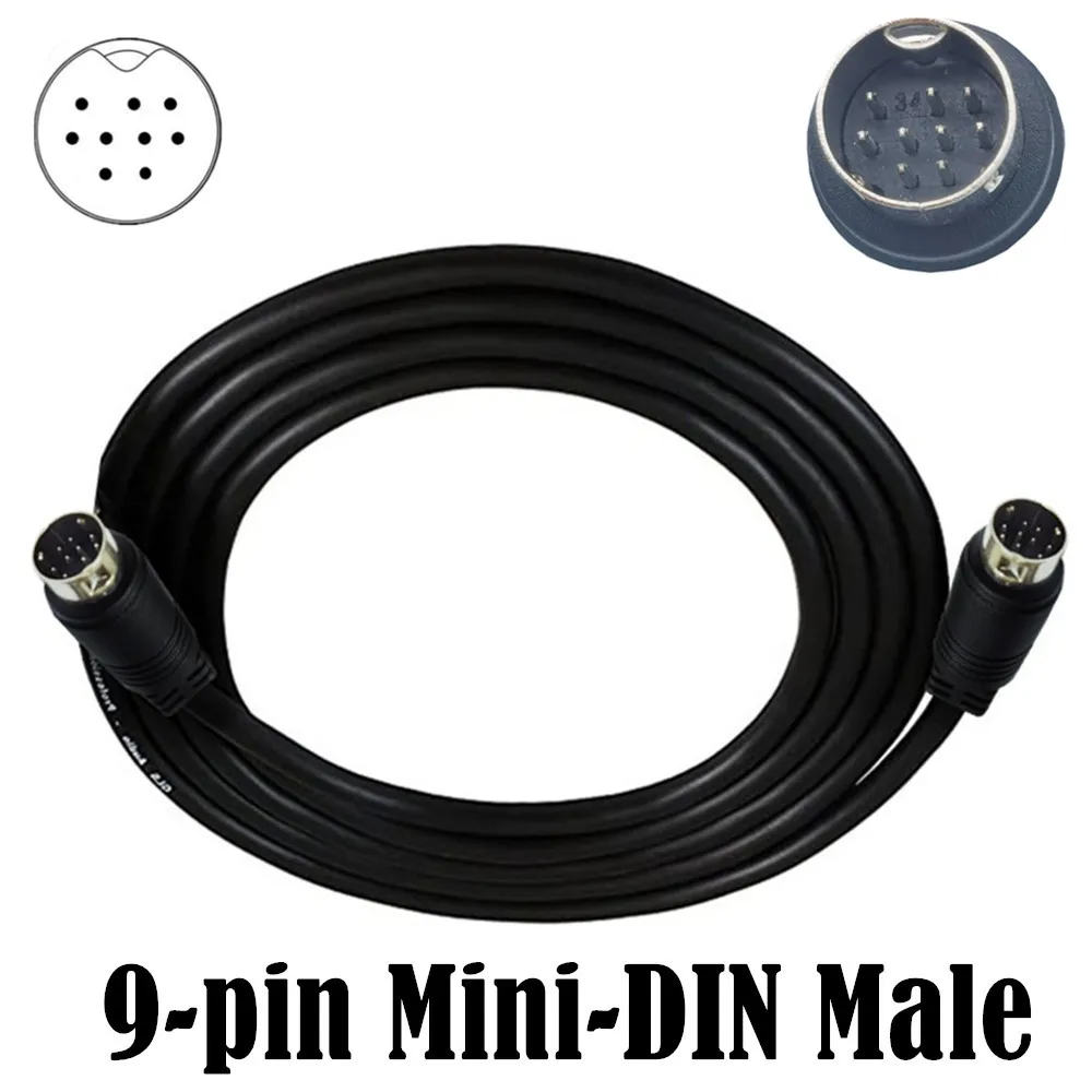 Mini Din 9-poliges Adapter kabel aus gezeichnete elektrische Leitfähig keit 9-poliger Stecker auf 9-poliger Stecker für Medien center Empfänger 1m 2m 3m
