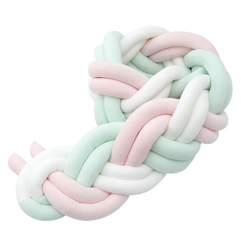 1.5M Geknoopt Twist Touw Handgemaakte Barrière Braid Knot Kwekerij Voor Kind Wieg Hek Cot Rail: pink white grey