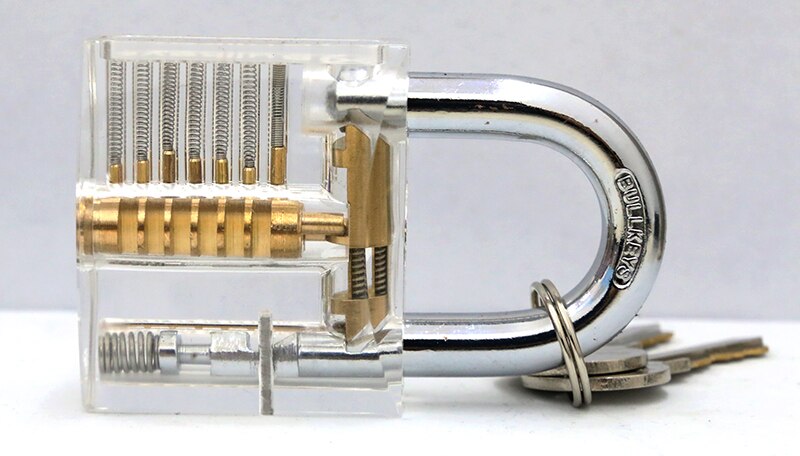 Locksmith Practice Tool Lock Set Training Supplies Kit Multitool with Flashlight & Transparent Padlock