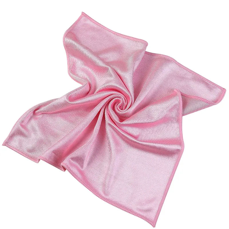 1/2/4pcs Dishcloth Microfiber Glass Cleaning Towel No Trace Rag Mirror for Reusable Wipe Glass Cloth: Blue / 3pcs