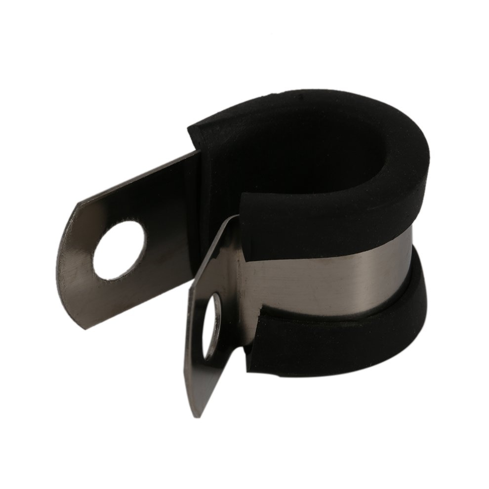 10Pcs Cable Wire Hose Pipe Clamp P Clips Rubber Lined Stainless Steel Tube Pipe Cable Mounting Bracket 20Mm Mayitr