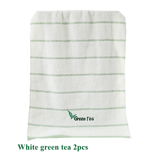 2pcs 34*73cm Bath Towels Super Soft Striped Embroidery Cotton for Adults Shower Home Face Hand Clean Bathroom Travel Towel: set 4