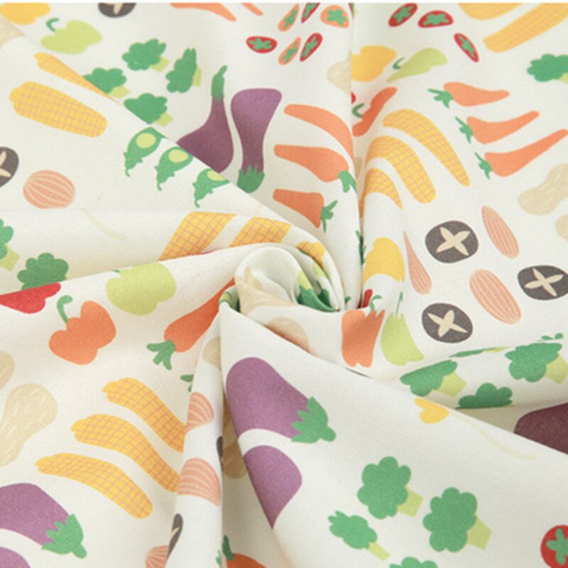 Tela de algodón con estampado de frutas y verduras para niños, tela lisa de importación de media yarda, hecha a mano, DIY, T1237