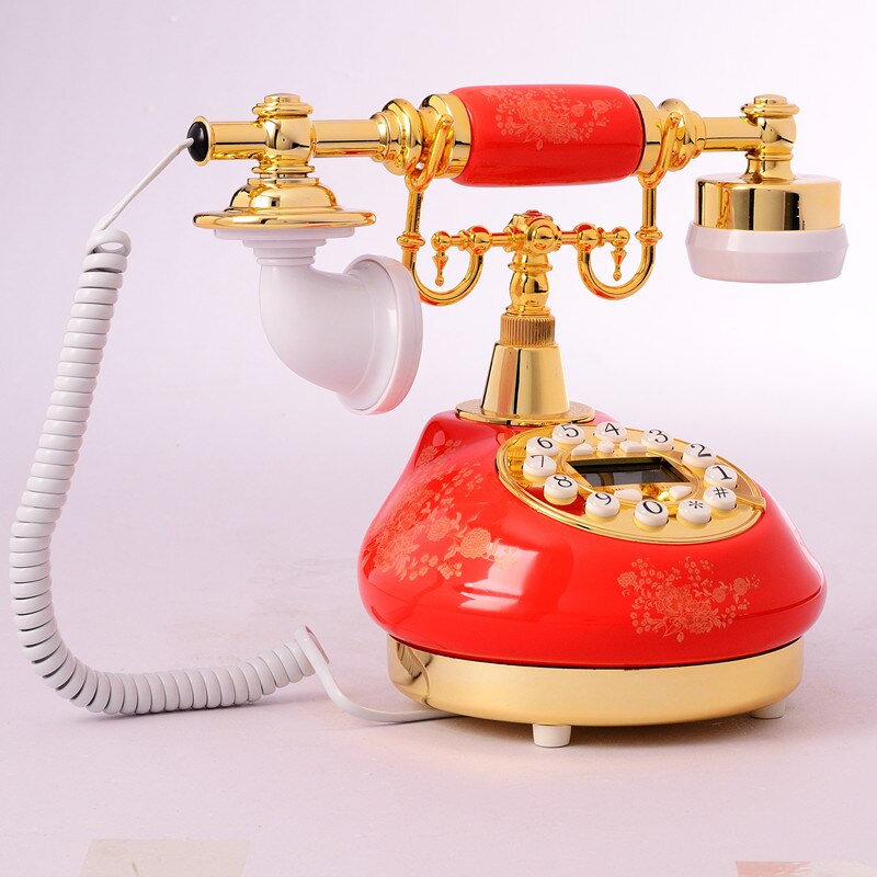 Antique telephone caller id telephone vintage antique telephone ceramic phone red