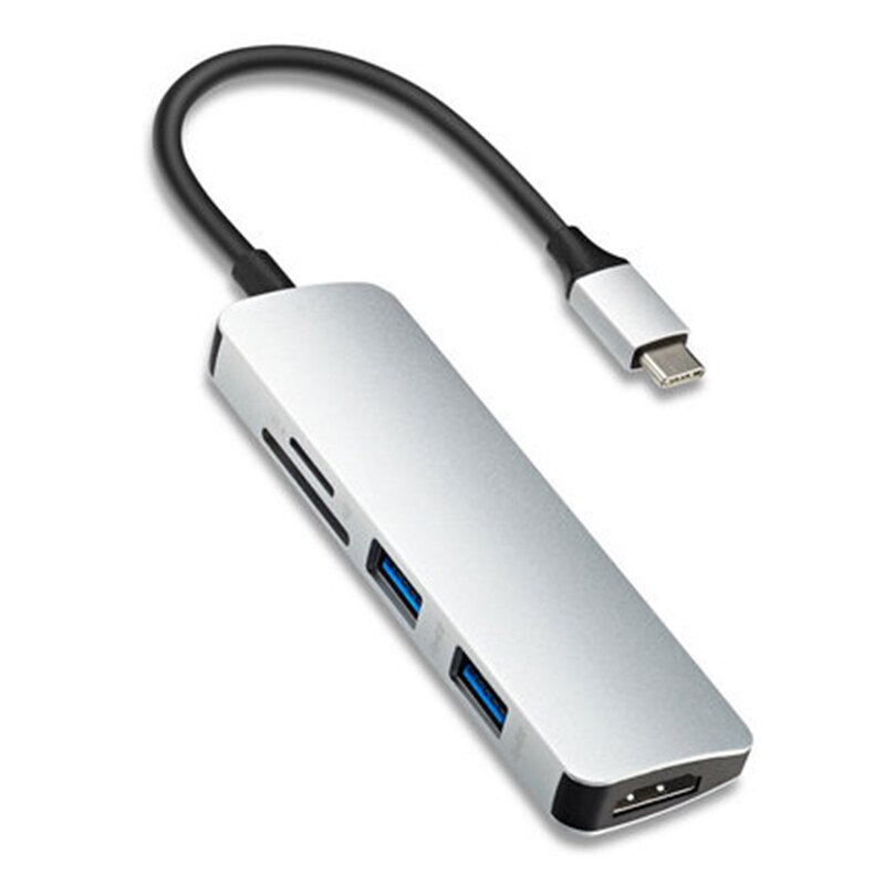 Hub usb 5 in 1 usb 3.0 vierpoorts micro-adapter hub kaartlezer usb 3.0 hub usb splitter hogesnelheidsadapter computeraccessoires