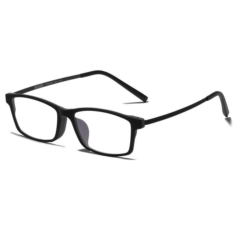 KatKani – lunettes de vue Ultra légères TR90 pour hommes, monture en alliage Super élastique, plein cadre, lunettes de Prescription optique, 2097-1: Black