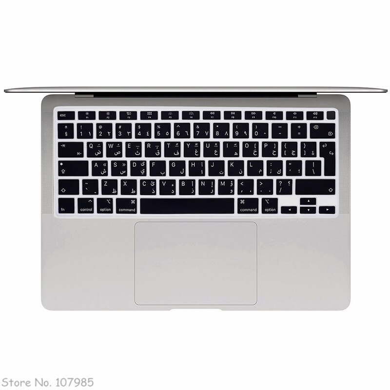 UNS Euro Ausführung Schwarz Klar Silikon Arabisch Tastatur Abdeckung Haut Schutz Für MacBook Neueste Luft 13 berühren Bar Ich würde A2179 m1 A2337