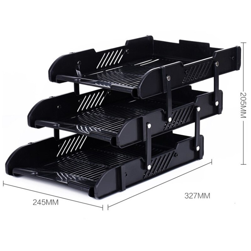 Adjustable 3 Layers,A4 Document File-Tray Rack File Shelf Frame Paper File Organizer Home azine Tray Office Supplies