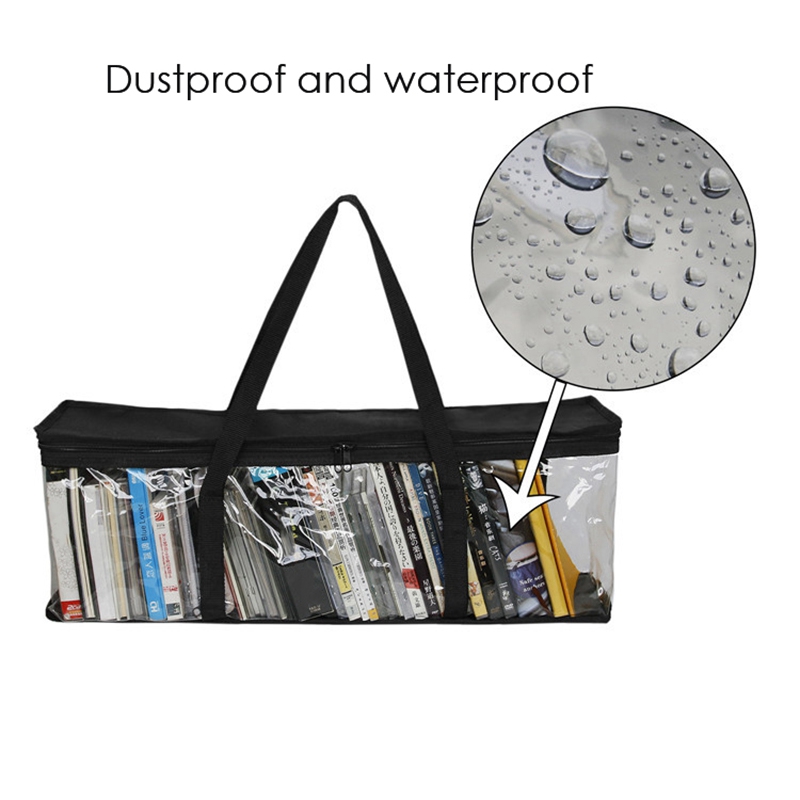 Porta DVD a prueba de polvo, soporte transparente con cremallera para CD, protector portátil con asa, bolsa de almacenamiento, organizador, bolsa de tela Oxford