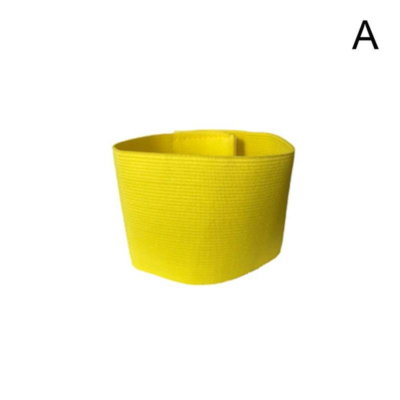 Colorful Anti-off Football Soccer Captain Armband Player Arm Band Adjustable Group Armband: One-size yellow
